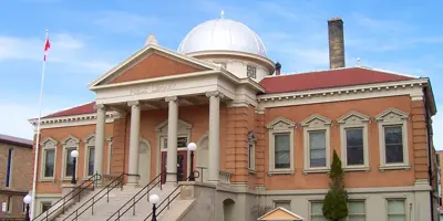exterior of Wilfrid Laurier University's Carnegie Building in Brantford