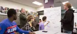 university students discussing a project